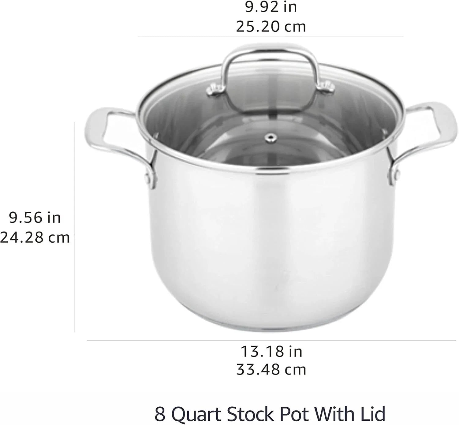 - 8-Quart Stainless Steel Stock Pot with Lid, Silver 07FC0E-D4 - KOEEK [4]