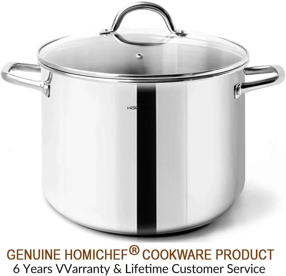 8-Quart Stock Pot with Lid (Nickel-Free Stainless Steel) -Polished Stock Pot 07FC0E-D4 - KOEEK [7]