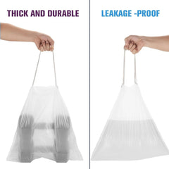 8-gallon trash bags Medium drawstring trash bags - 80 transparent white bags 07FC0E-D4 - KOEEK [4]