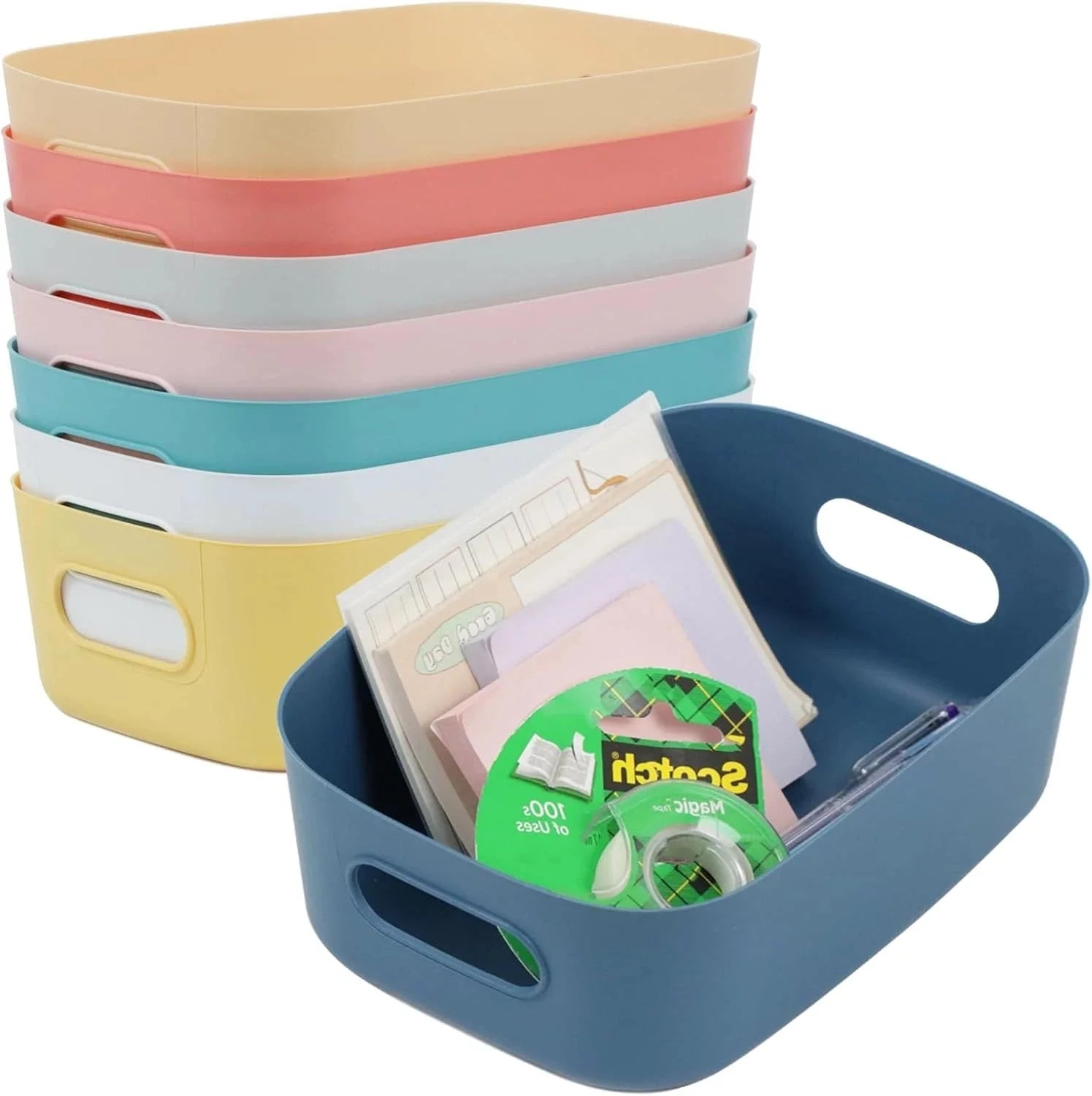 8-piece set of small drawer storage boxes, plastic storage boxes 07FC0E-D4 - KOEEK [1]