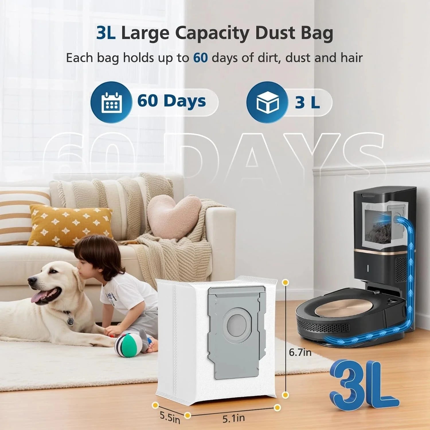 8 vacuum bags, suitable for dust treatment of the i, s, and j series 07FC0E-D4 - KOEEK [7]