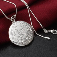 925 Sterling Silver Photo Locket Necklace Pendant Women Jewelry Couple Best Gift 07FC0E-D4 - KOEEK [2]