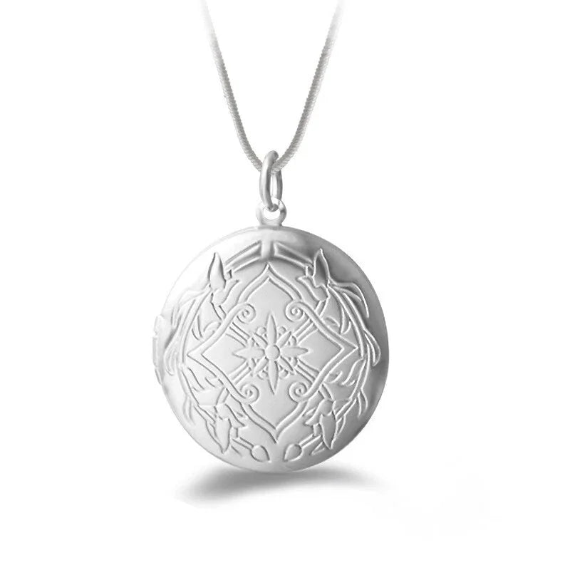925 Sterling Silver Photo Locket Necklace Pendant Women Jewelry Couple Best Gift 07FC0E-D4 - KOEEK [5]