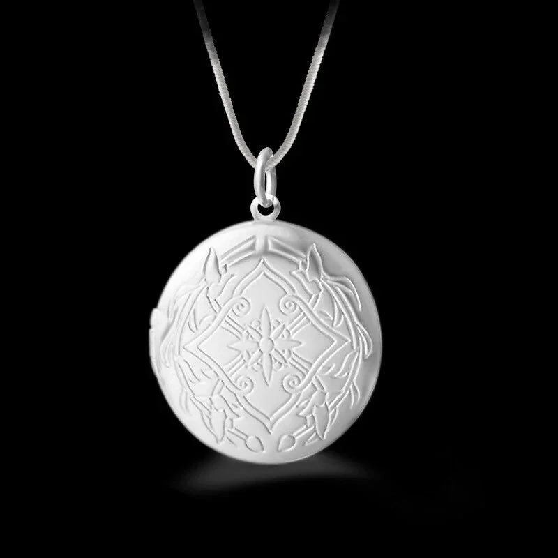 925 Sterling Silver Photo Locket Necklace Pendant Women Jewelry Couple Best Gift 07FC0E-D4 - KOEEK [6]
