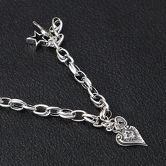 925 Sterling Silver Thick Chain Pendant Charm Bracelet Retro Unique Party Bangle 07FC0E-D4 - KOEEK [4]