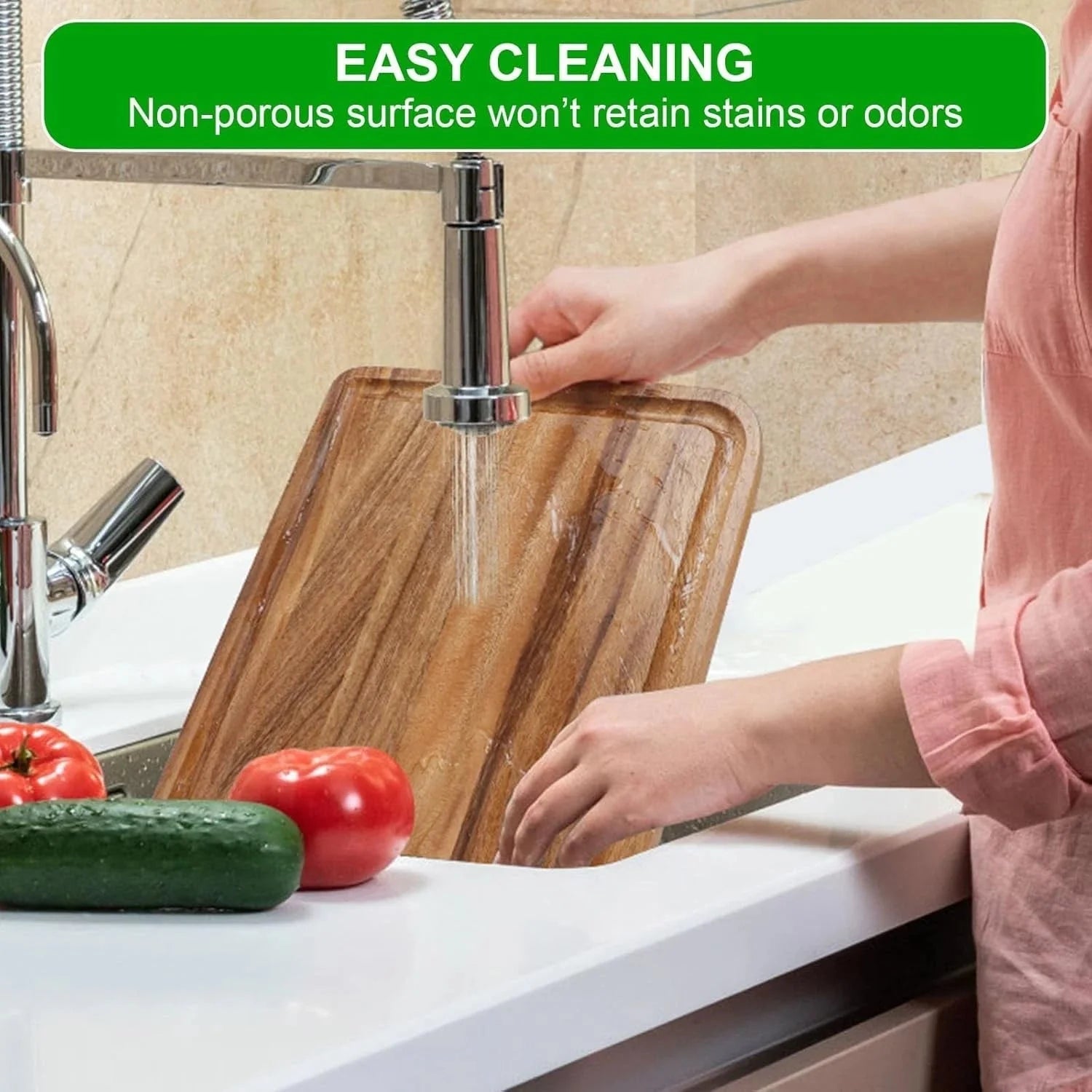 Acacia Wood Cutting Board for Kitchen - Organic Wooden Chopping Serving Board 07FC0E-D4 - KOEEK [6]