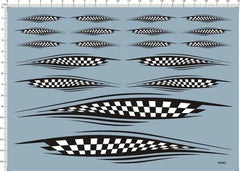 All Scales Black and white Grid pattern Markings Car Model Kit Water Slide Decal 07FC0E-D4 - KOEEK [1]