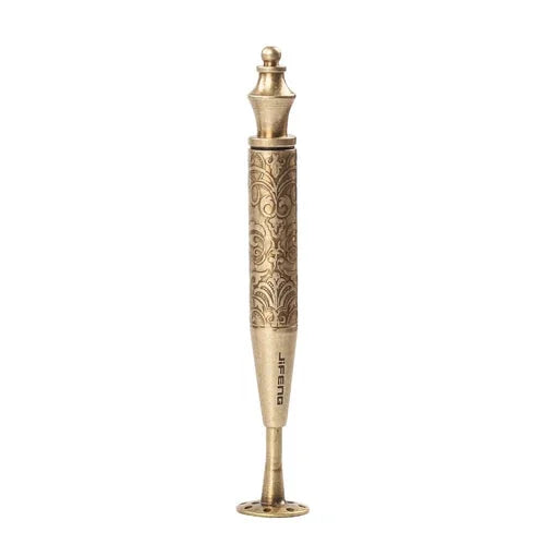 Antique Brass Color 2 in 1 Carved Smoking Pipe Tamper Brass Pick Tamping Tool 07FC0E-D4 - KOEEK [1]