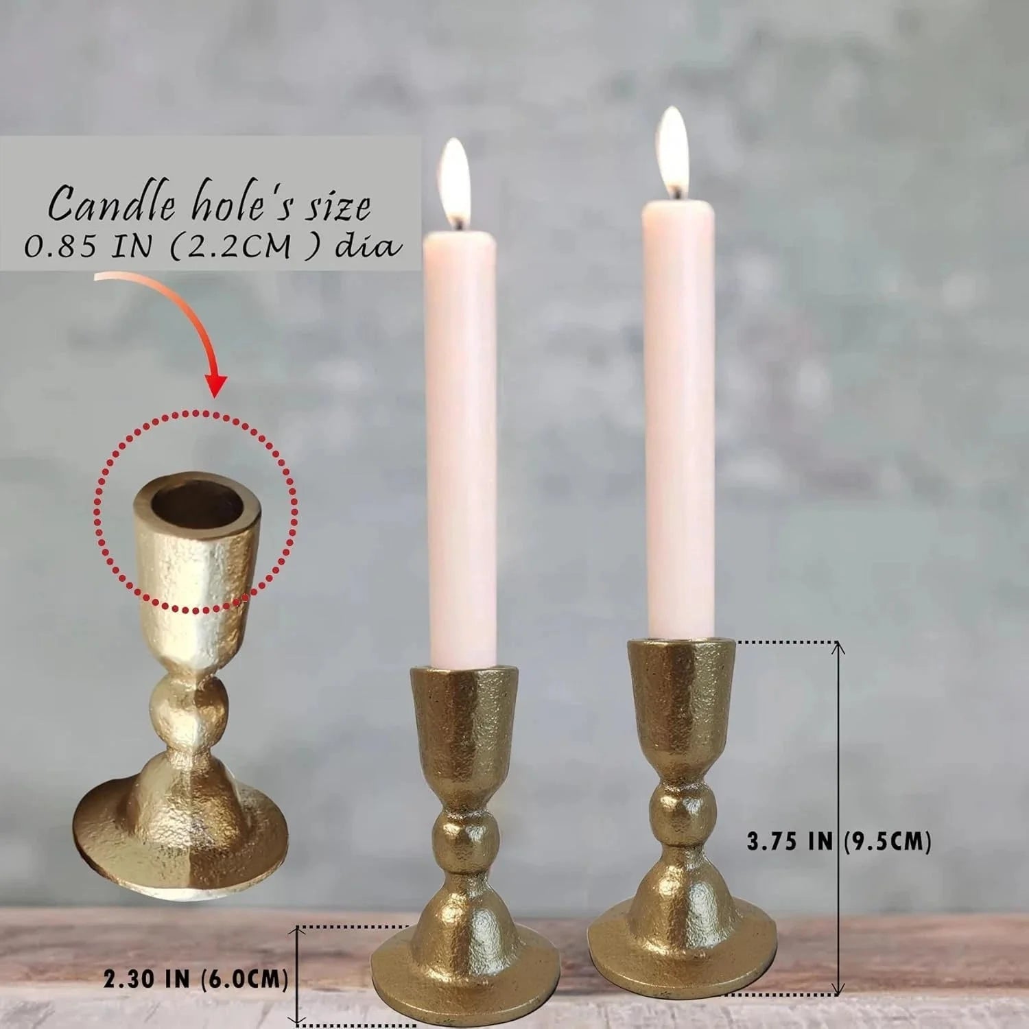 Antique Brass Iron Taper Candle Holders - Candlestick Holder for Weddings,Dining 07FC0E-D4 - KOEEK [7]