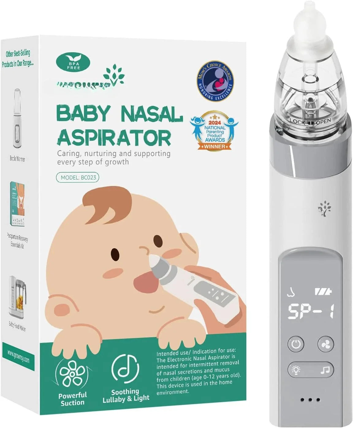 Baby Nasal Aspirator, Baby Nasal Aspirator with 3 Soft Silicone Tips 07FC0E-D4 - KOEEK [1]