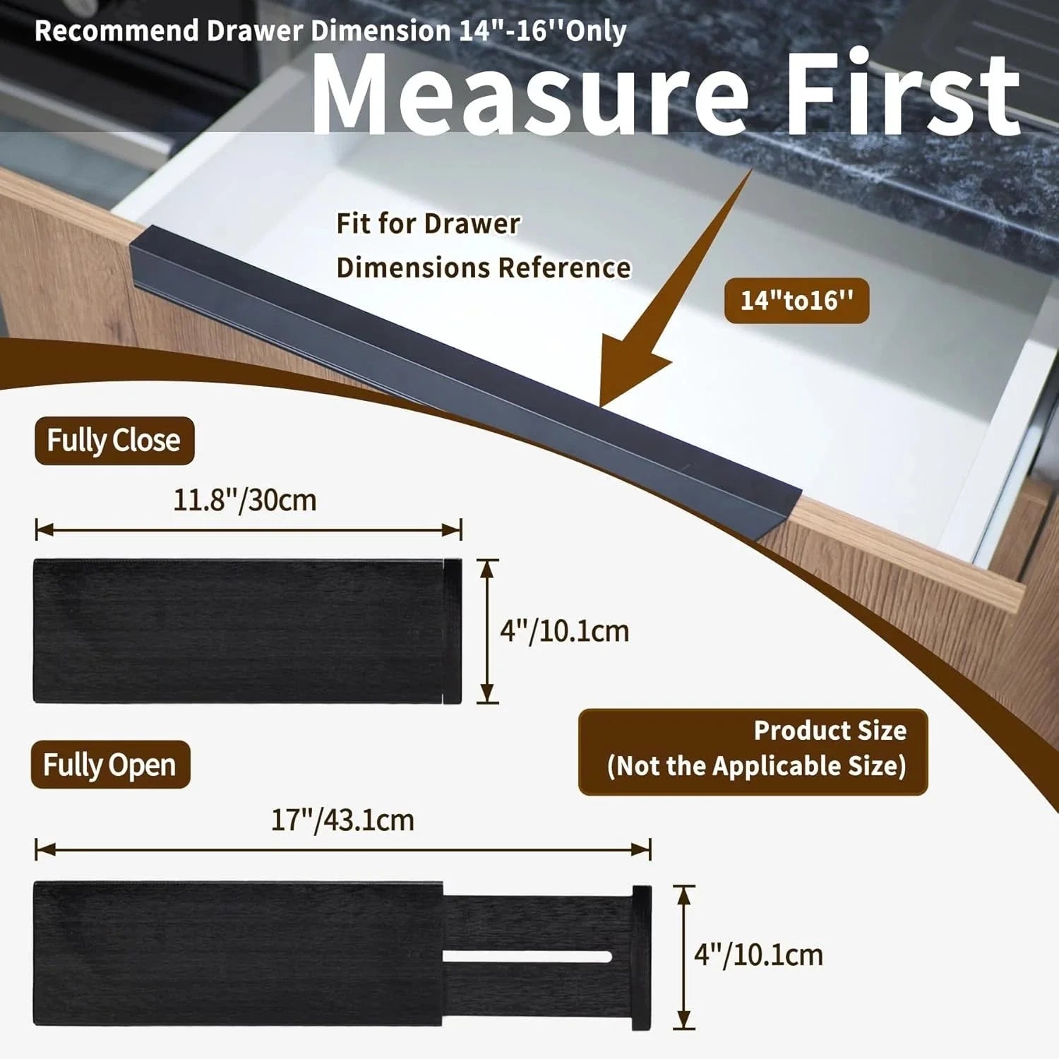 Bamboo Dresser Drawer Dividers, 4'' High Adjustable Drawer Organizers Clothing 07FC0E-D4 - KOEEK [3]