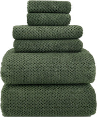 Bath Towels,39x78-Inch Oversized Bath Towels (for Adults), Olive Green,Set of 6 07FC0E-D4 - KOEEK [1]
