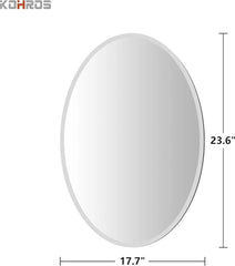 Bathroom Mirror for Over Sink-Oval Frameless Mirro -Beveled Polished Wall Mirror 07FC0E-D4 - KOEEK [2]