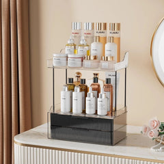 Bathroom Organizers and Storage, 2-Tier 2-Drawer Makeup Organizer Countertop 07FC0E-D4 - KOEEK [2]
