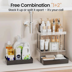 Bathroom Organizers and Storage, 2-Tier 2-Drawer Makeup Organizer Countertop 07FC0E-D4 - KOEEK [4]