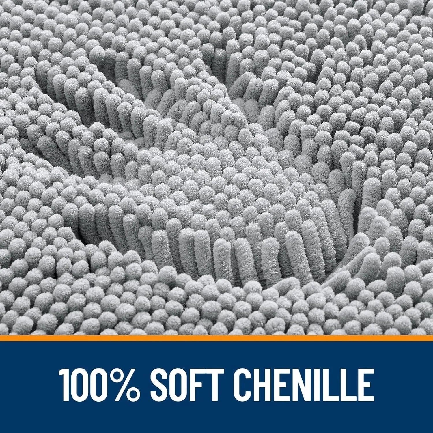 Bathroom Rugs 30x20, Extra Soft Absorbent Chenille Bath Rugs, Rubber Backing 07FC0E-D4 - KOEEK [3]