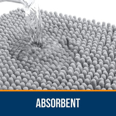 Bathroom Rugs 30x20, Extra Soft Absorbent Chenille Bath Rugs, Rubber Backing 07FC0E-D4 - KOEEK [4]