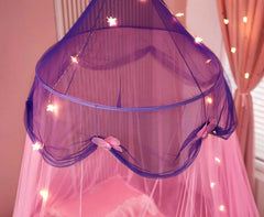 Bed Canopy with Lights,Bed Canopy for Girls Canopy Bed Curtains Girls Bedroom 07FC0E-D4 - KOEEK [4]