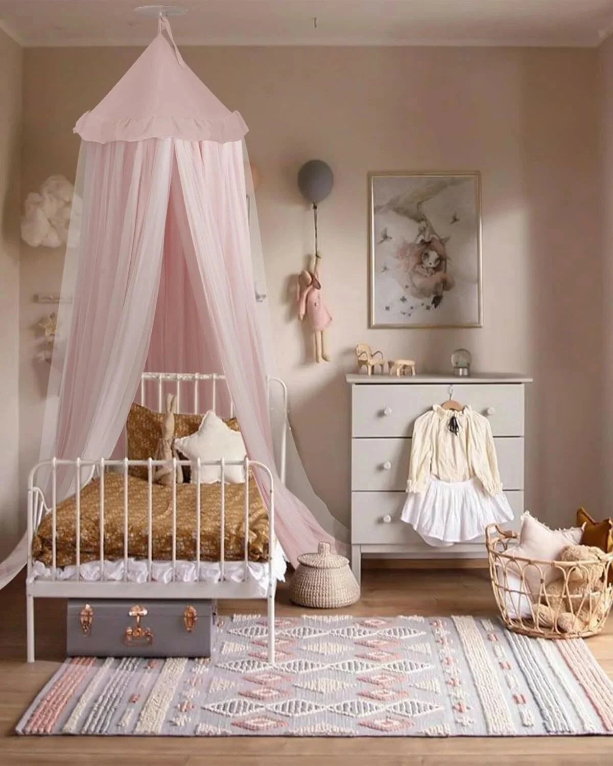 Bed Canopy with Star Lights, Double Layer Canopy for Bed, Princess Play Tent 07FC0E-D4 - KOEEK [5]