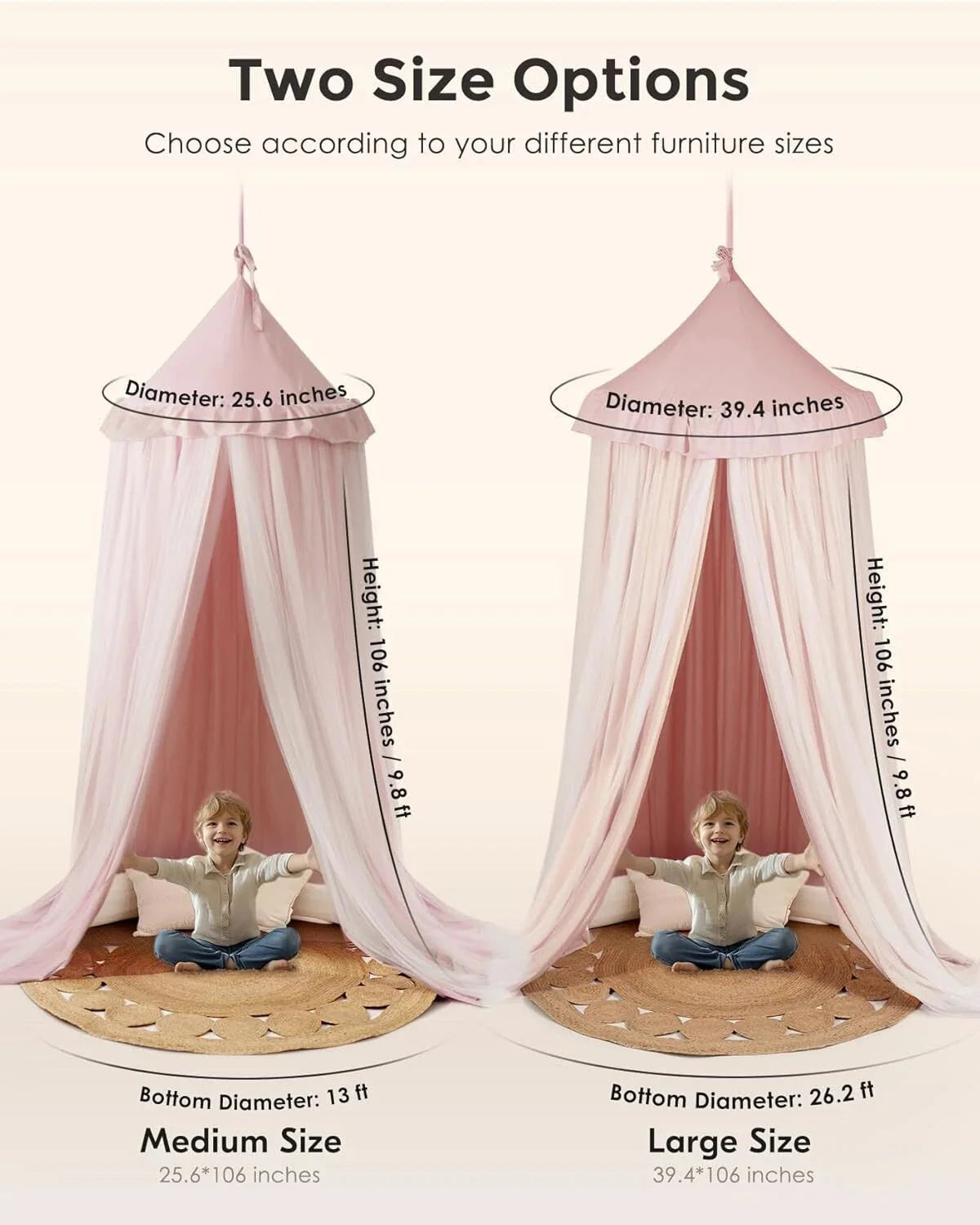 Bed Canopy with Star Lights, Double Layer Canopy for Bed, Princess Play Tent 07FC0E-D4 - KOEEK [6]