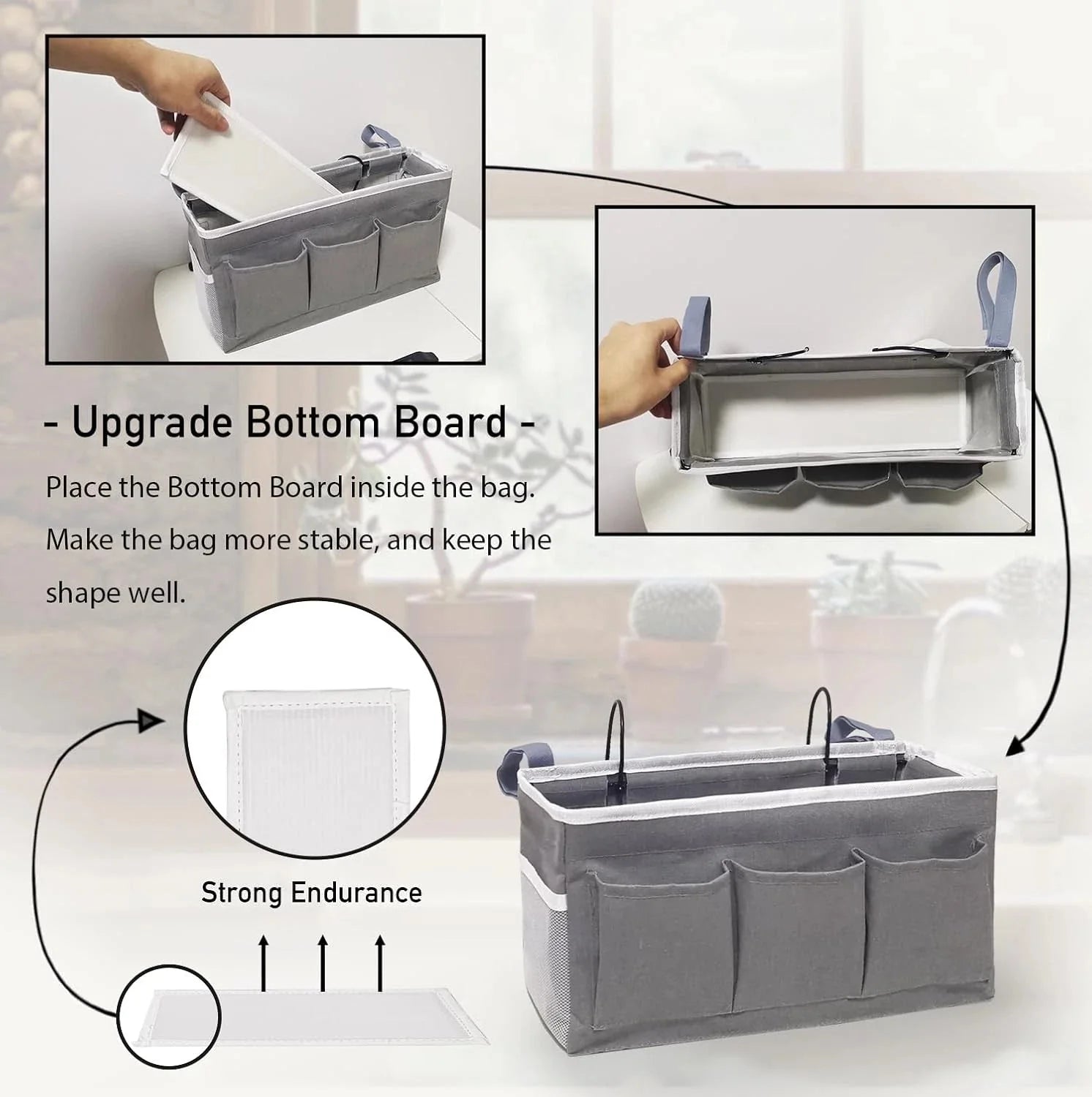 Bedside Caddy Storage Organizer - 2pcs Hanging Bag Holder with Pockets 07FC0E-D4 - KOEEK [3]