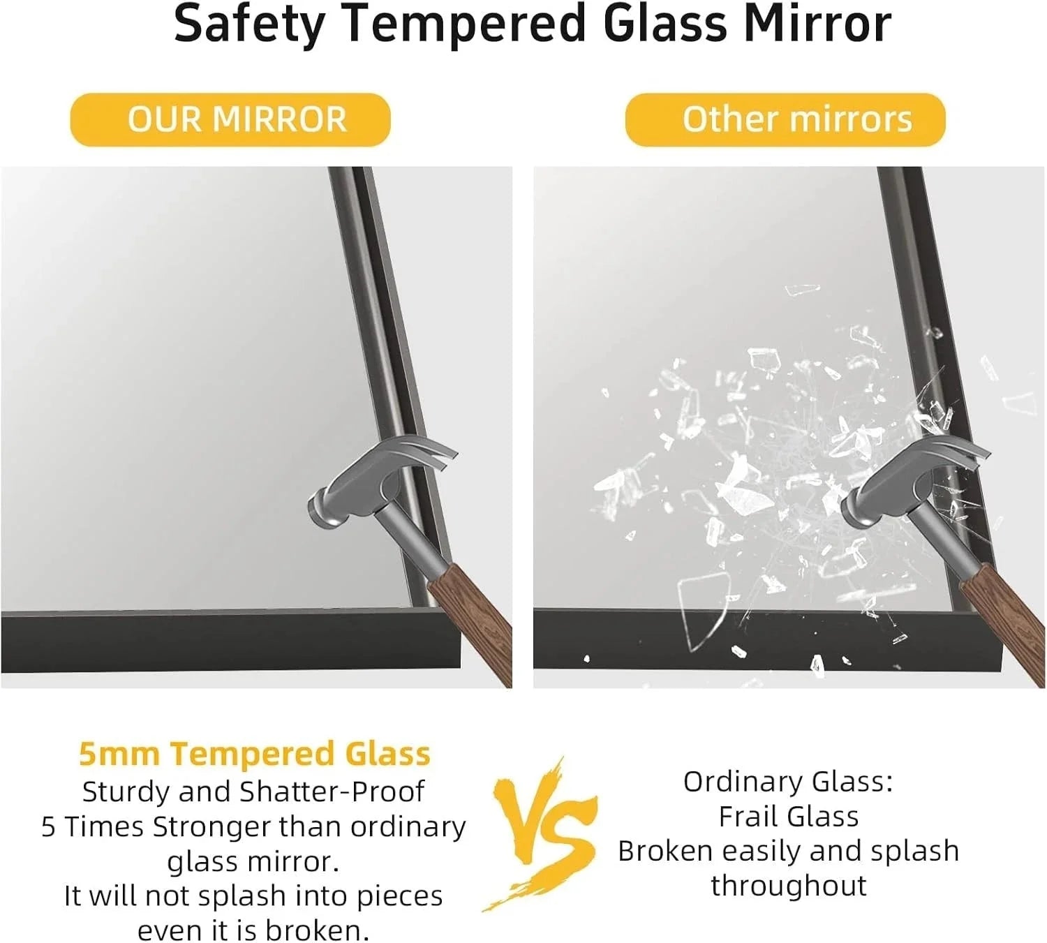 Black Vanity Wall Mirror, 22x 30 Inch Rectangular Bathroom Mirrors for Over Sink 07FC0E-D4 - KOEEK [4]