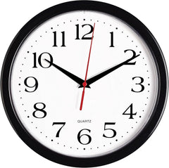 Black Wall Clock Silent Non Ticking 10 Inch Quality Quartz Battery Operated 07FC0E-D4 - KOEEK [2]
