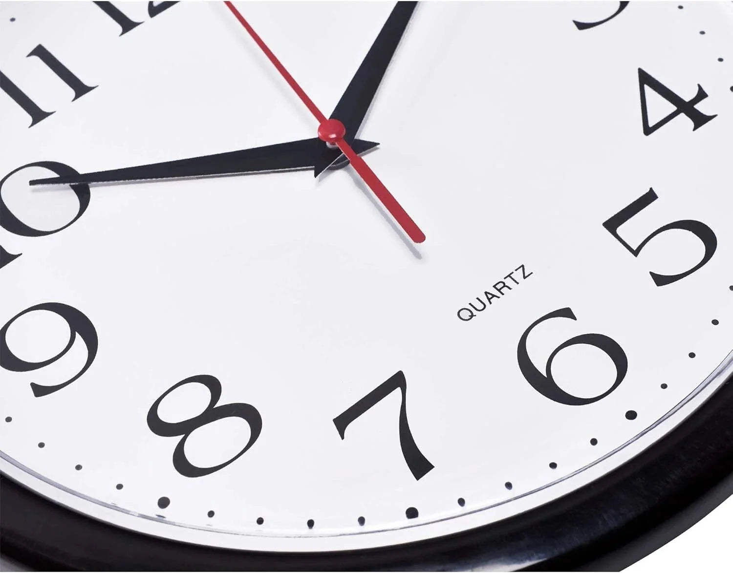 Black Wall Clock Silent Non Ticking 10 Inch Quality Quartz Battery Operated 07FC0E-D4 - KOEEK [3]