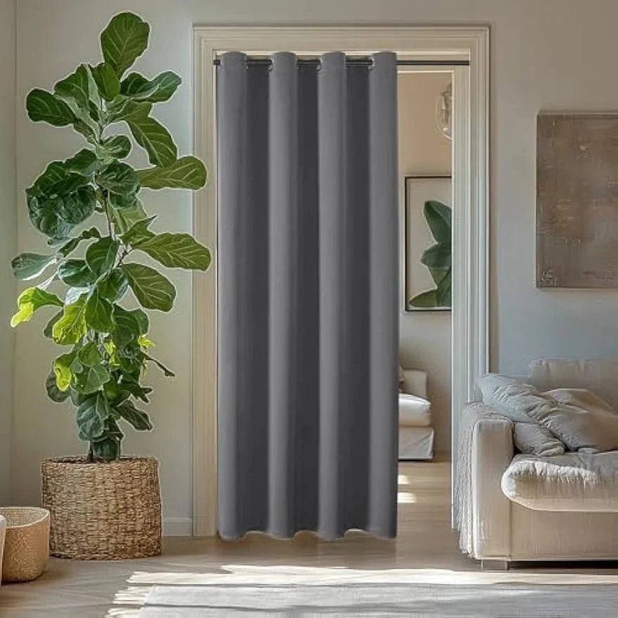 Blackout curtains, 80 inches long, (1 piece, gray, 34 inches × 80 inches) 07FC0E-D4 - KOEEK [1]