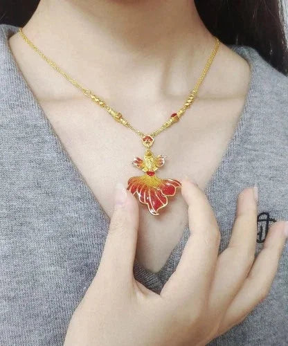 Blue Enamel Red Fish Pendant Necklace Lucky Koi Carp Jewelry Women Chinese Style 07FC0E-D4 - KOEEK [7]