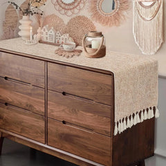 Boho Table Runner, Rustic Farmhouse Dresser Runners Cover Top for Bedroom 07FC0E-D4 - KOEEK [1]