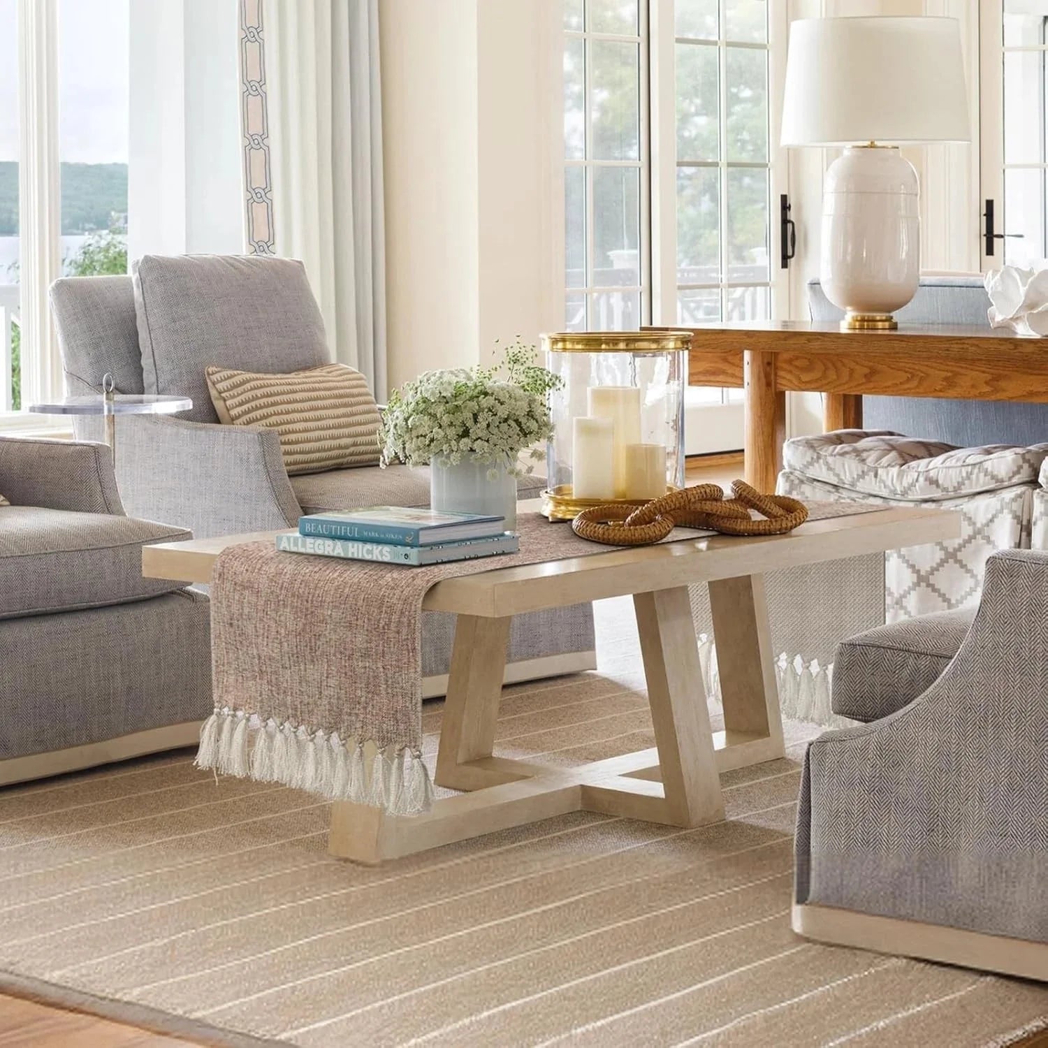 Boho Table Runner, Rustic Farmhouse Dresser Runners Cover Top for Bedroom 07FC0E-D4 - KOEEK [7]