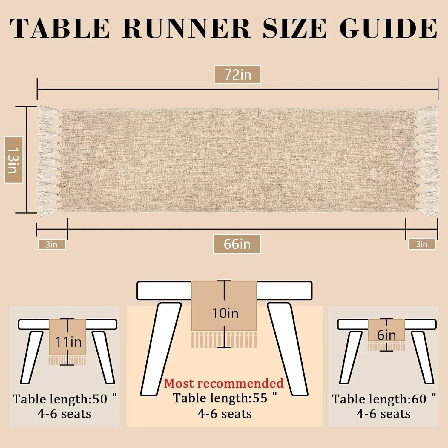 Boho Table Runner, Rustic Farmhouse Dresser Runners Cover Top for Bedroom 07FC0E-D4 - KOEEK [8]