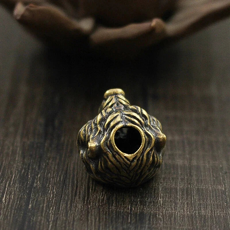 Brass Bear Head Knife Lanyard Bead Paracord Keychain Pendant Bracelet Bead EDC 07FC0E-D4 - KOEEK [4]