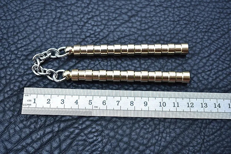 Brass Begleri Fidget Nunchakus Finger Skill Exercise Paracord Worry Bead EDC Toy 07FC0E-D4 - KOEEK [9]