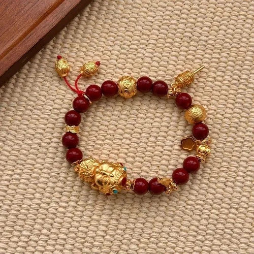 Brass Pixiu Bead Bracelet Feng Shui Wealth Transfer Amulet Chinese Style Jewelry 07FC0E-D4 - KOEEK [10]