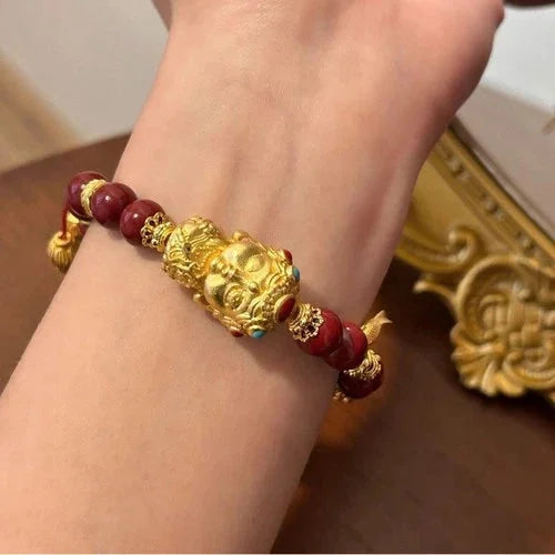 Brass Pixiu Bead Bracelet Feng Shui Wealth Transfer Amulet Chinese Style Jewelry 07FC0E-D4 - KOEEK [2]