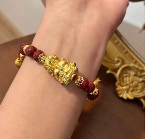 Brass Pixiu Bead Bracelet Feng Shui Wealth Transfer Amulet Chinese Style Jewelry 07FC0E-D4 - KOEEK [8]