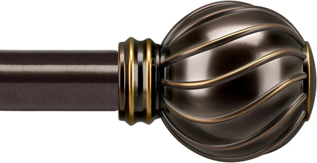 Brown curtain rod, suitable for windows ranging from 66 to 120 inches. 07FC0E-D4 - KOEEK [1]