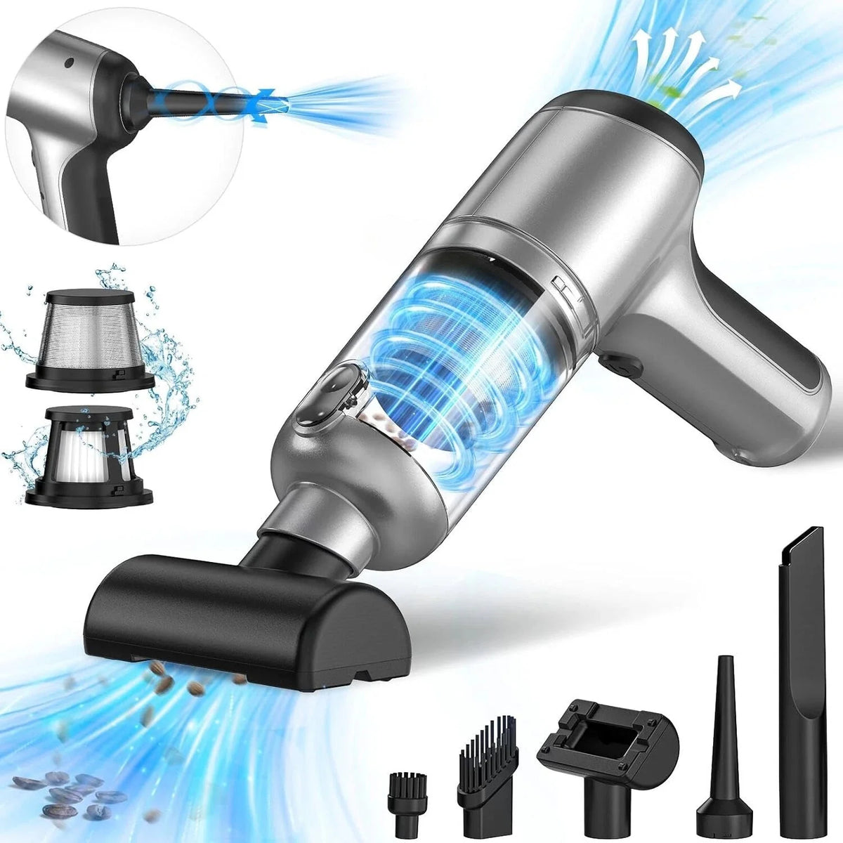 Brushless Handheld Car Vacuum Cleaner, High Power Vacuum Cleaner and AirDuster. 07FC0E-D4 - KOEEK [1]