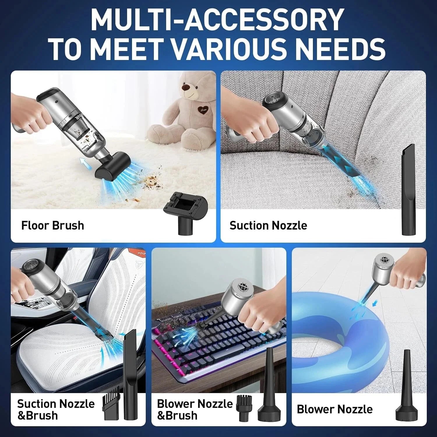 Brushless Handheld Car Vacuum Cleaner, High Power Vacuum Cleaner and AirDuster. 07FC0E-D4 - KOEEK [5]