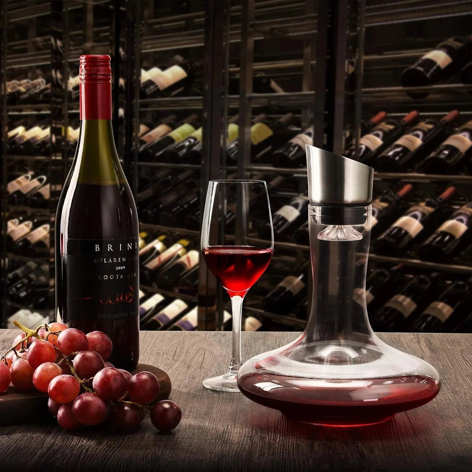 Built-in Stirrer, Wine Bottle,  Lead-Free Crystal Glass, Wine Hand Stirrer 07FC0E-D4 - KOEEK [2]
