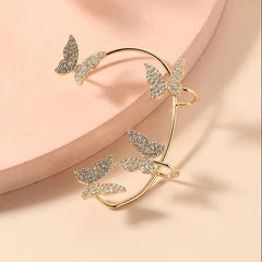 Butterfly Ear Cuff Clip for Women Non Pierced Elegant Style Fairy Jewelry 07FC0E-D4 - KOEEK [3]