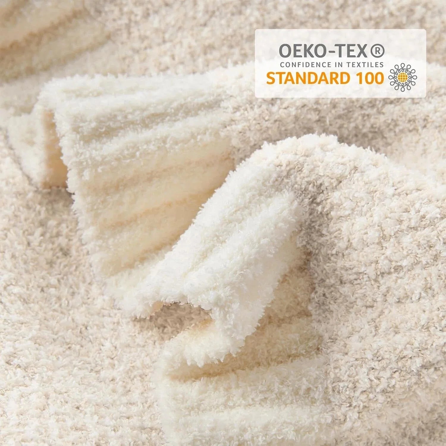 Buttery Ivory Throw Blanket for Couch,Reversible Super Soft Knitted Blankets 07FC0E-D4 - KOEEK [5]