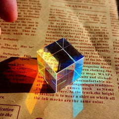 CMY Mixed Color Crystal Prism Cube Illusion Fun Desk Play Beamsplitter Prism EDC 07FC0E-D4 - KOEEK [2]