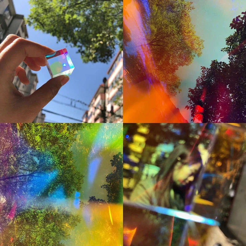 CMY Mixed Color Crystal Prism Cube Illusion Fun Desk Play Beamsplitter Prism EDC 07FC0E-D4 - KOEEK [4]