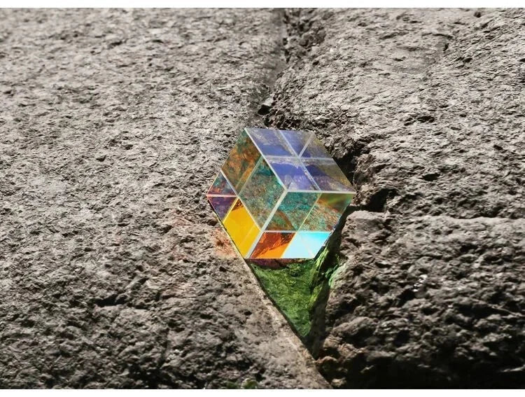 CMY Mixed Color Crystal Prism Cube Illusion Fun Desk Play Beamsplitter Prism EDC 07FC0E-D4 - KOEEK [9]