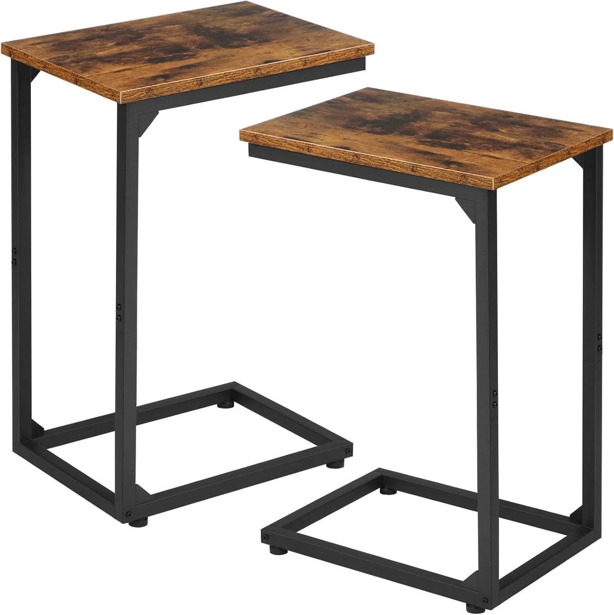 C Shaped End Tables, TV Trays Set of 2 for Living Room, Slide Under Couch Table 07FC0E-D4 - KOEEK [1]