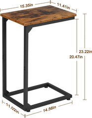 C Shaped End Tables, TV Trays Set of 2 for Living Room, Slide Under Couch Table 07FC0E-D4 - KOEEK [3]