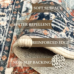 Carpet 2 ft × 3 ft Machine washable Non-slip 07FC0E-D4 - KOEEK [2]